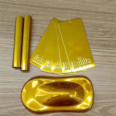 Revestimento em Pó Termofixo de Alto Brilho Espelhado em Cromo Dourado para Superfícies Metálicas
