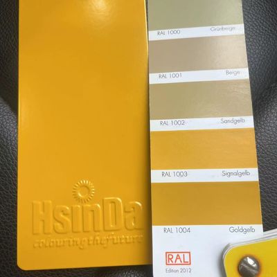 Revestimento em pó Amarelo Sinal RAL 1003 com Resistência UV para Pulverização Eletrostática em Superfícies Metálicas