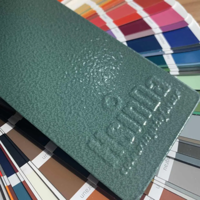 Tinta em spray para revestimento de metal com pintura a pó epóxi poliéster RAL6005 verde martelado super durável para exteriores, 8-10 anos, para correios